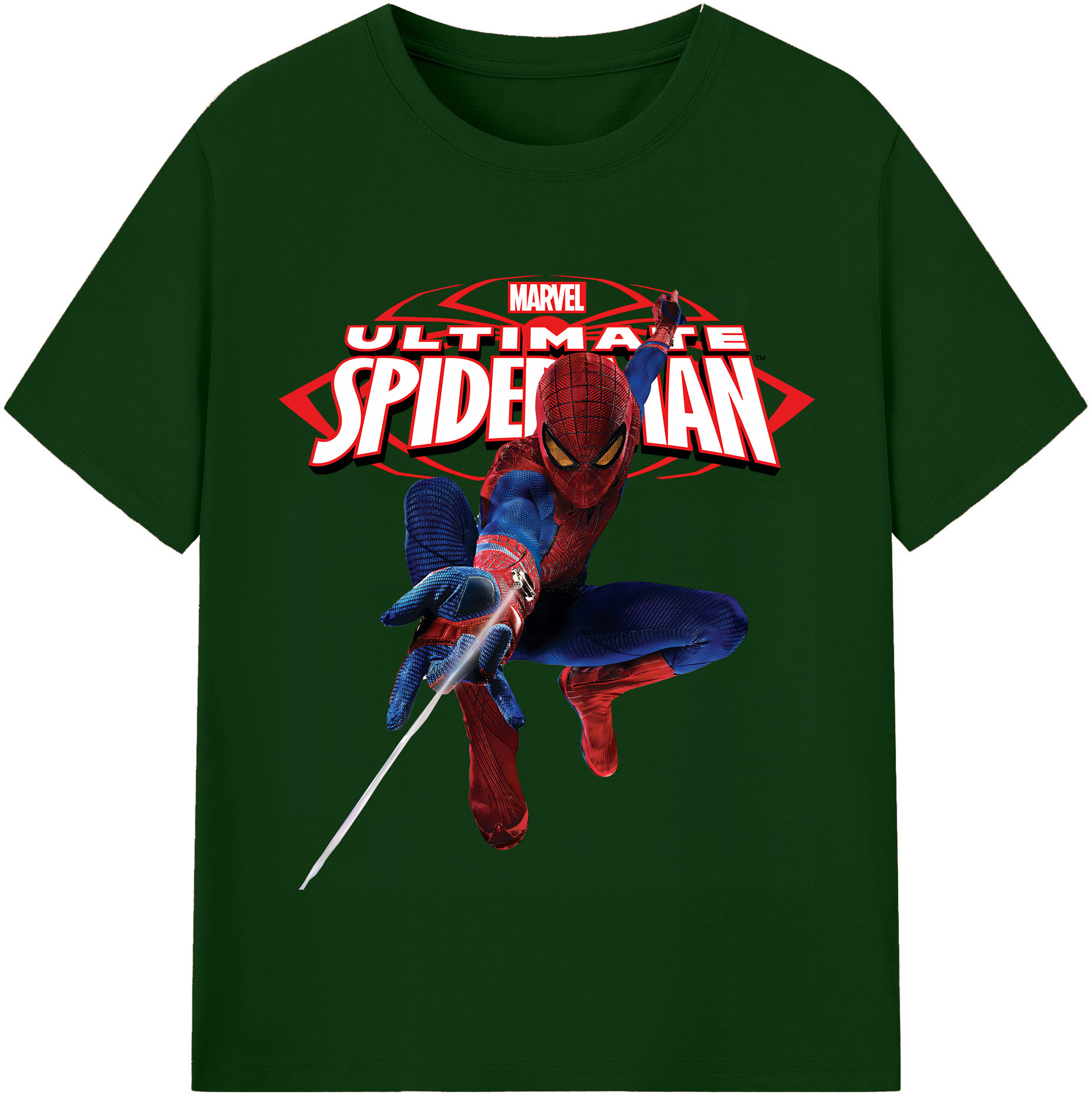 （画像用） Spider Man スパイダーマン 綿100％半袖Tシャツ（フロントプリント）